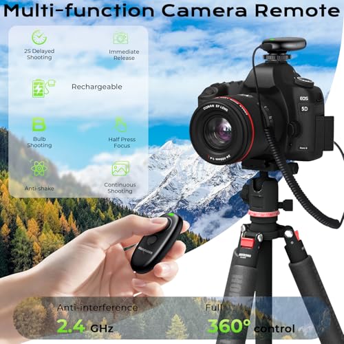 Image of Hanpusen Rechargeable Camera Remote Shutter Release for Sony a7III, A9 III | Wireless & Wired Remote Control for Sony a7RIII,a7RII,a7M3,A7R V,A7SII,A6000, HX300, RX100ii,A850, A55, A67, A77, A1 II, FX30