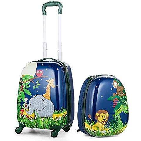 RELAX4LIFE Kinderkoffer mit Rollen, 2 TLG Kinder Kofferset Cover