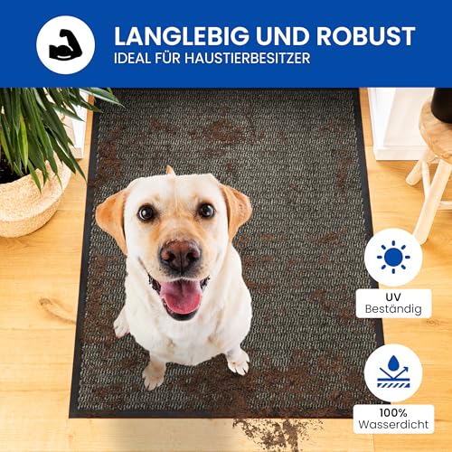 Gentle North Hochwertige Fußmatte beige 90x120cm groß für Innen & Außen - Schmutzfangmatte rutschfest, waschbar & wetterfest - Fussmatte für Eingangsbereich & Aussenbereich - Läufer Flur dünn