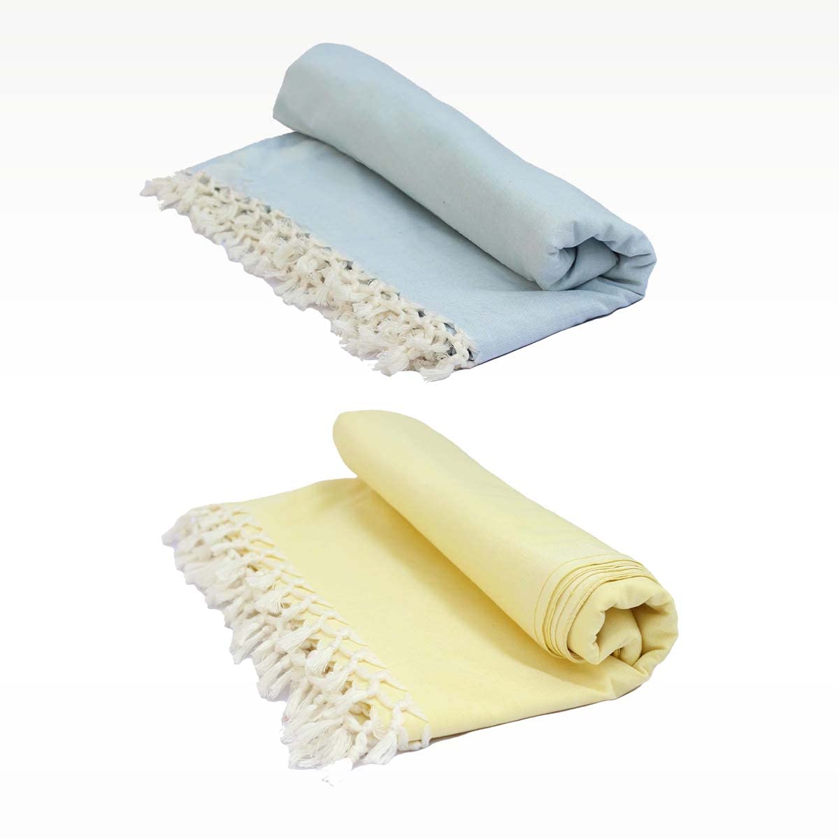 SHISHIR 100% Pure Soft Cotton Single Odhne Wali Chaddar for AC Summer Light Weight for Travelling in Train-Bus Pack of 2 Light Sky Lemon Yellow-image-15