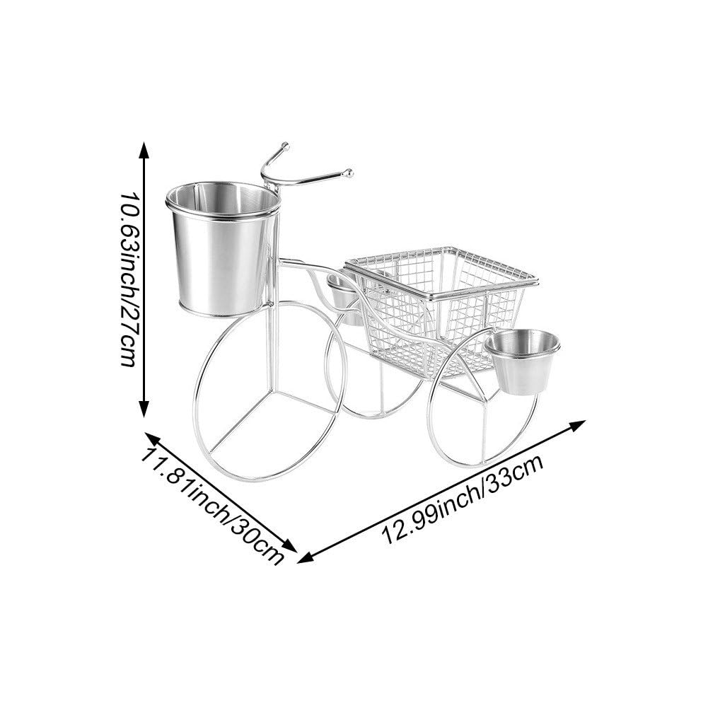 1 Set Supporto per Patatine Fritte Supporto per Snack Cestello di Scarico in Acciaio Inossidabile Frittura per Patatine Che Serve Stoviglie per Presentazione del Cibo