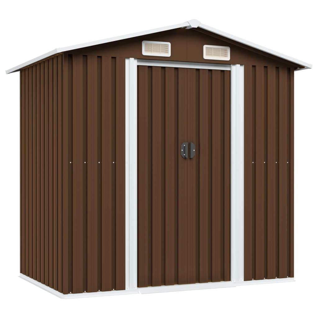 Caseta de Almacenamiento jardín Acero marrón 204x132x186 cm