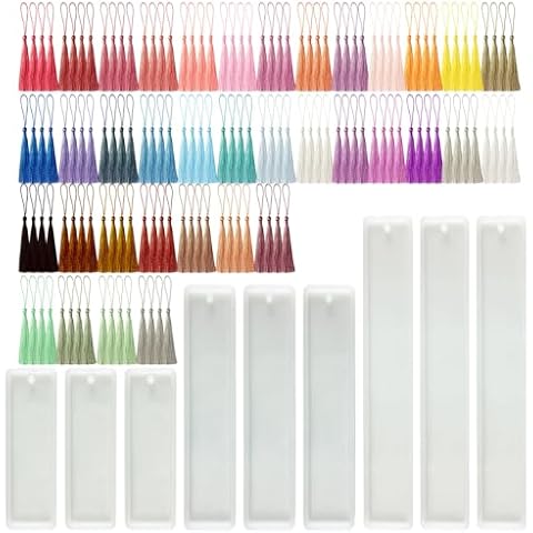 MUXGOA Bookmark Tassels for Crafts,Resin Mold DIY Bookmark Mini Tassels Cover