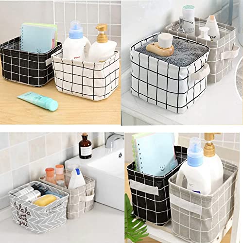JEOPKO 4 Packs Fabric Storage Basket Organizer with Handles, Foldable Waterproof, Small Baskets and Household Square Mini Box, box - Image 4