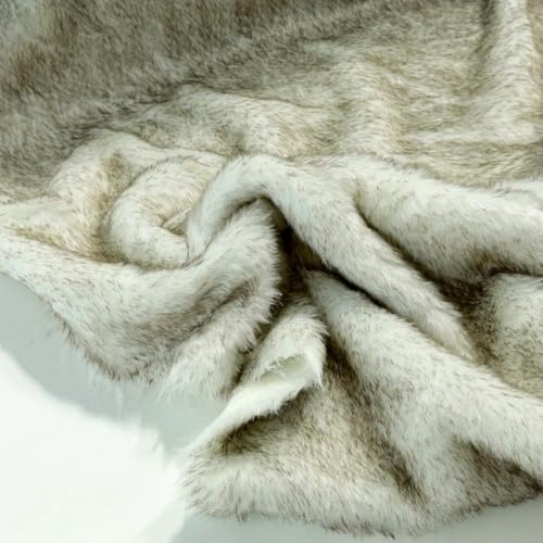 TOLKO 50cm ZOBEL Kunstfell | kuscheliges Teddy Fellimitat 2cm Florhöhe | Plüschstoff für Decke Jacke Mantel Kissen Webpelz Fellstoff Kunstfellstoff Kunstpelz Stoffe zum Nähen Basteln (Husky)