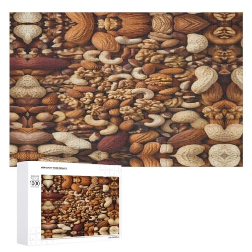 Rompecabezas de 300/500/1000 piezas de nueces mixtas, nueces y anacardos, regalos desafiantes personalizados para adultos, 1000 piezas