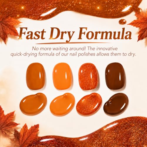 Image of AZUREBEAUTY Fall Nail Polish Set 4 Colors