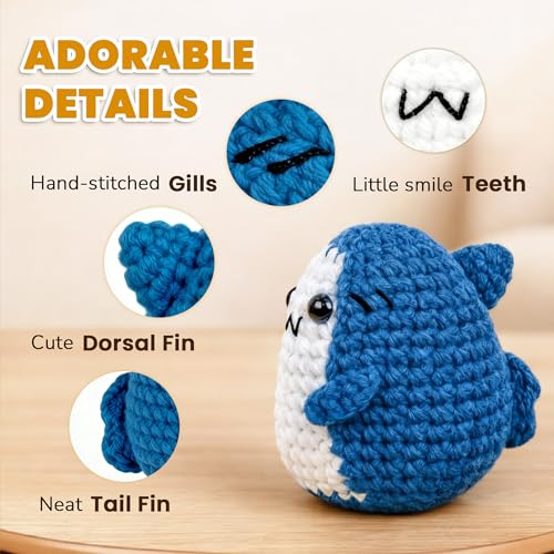 Krinisou Cute Funny Crochet Shark Gift for Husband and Wife - image 4