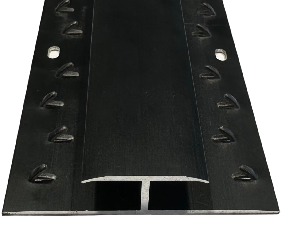 Grandismo® Carpet to Carpet - Gripper Trim Threshold Strip - Metal Doorbar - Dual Edge - Joins Carpet to Carpet At Doorways - Brushed Black