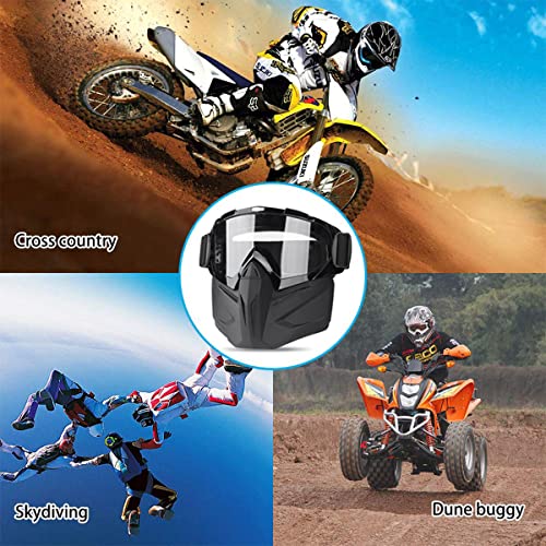 Vpzenar Airsoft Mask Full Face,Protective Gear Compatible With Helmet For Men Women Kids Youth,Detachable Clear Goggles For Motorcycle Atv Dirt Bike #TOP6