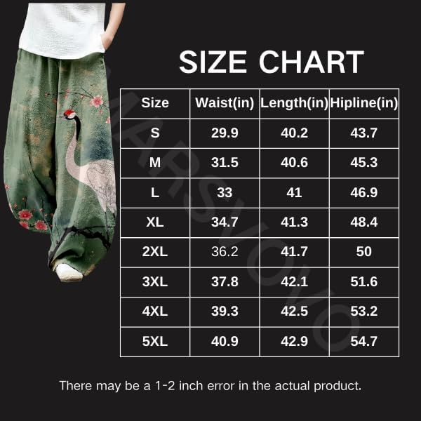 MARSVOVO Baggy Sweatpants for Women Harem Wide Leg Pants Woman Landscape Oil Painting Print Casual Pants with Pockets - Image 4