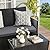 FHFO 4 Piece Outdoor Patio Furniture Sets, Wicker Sectional Conversation Sofa Set, Rattan Table and Chairs and Loveseat with Cushions for Outside Balcony Porch Backyard (Black-Grey)