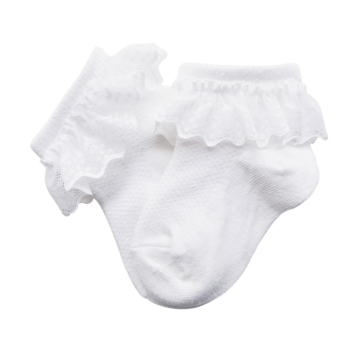 Calcetines con volantes para niñas pequeñas, calcetines de princesa para bebés y niñas, calcetines de encaje con volantes en el tobillo para 0-5 años