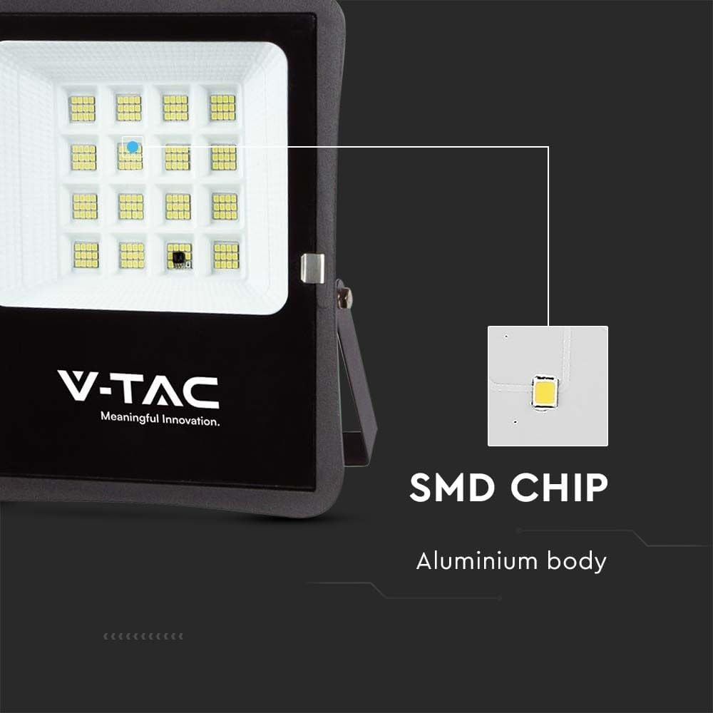 V-TAC Reflektor solarny – IP65 – czarna obudowa – 1600 lumenów – 6400 K
