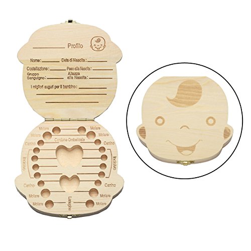 Scatola Portadenti Per Denti Da Latte A Forma Di Dente – Set Da 7 Contenitori Colorati In Plastica Per Ricordi Di Bambini, Con Cordino, Regalo Per Prima Caduta - 5