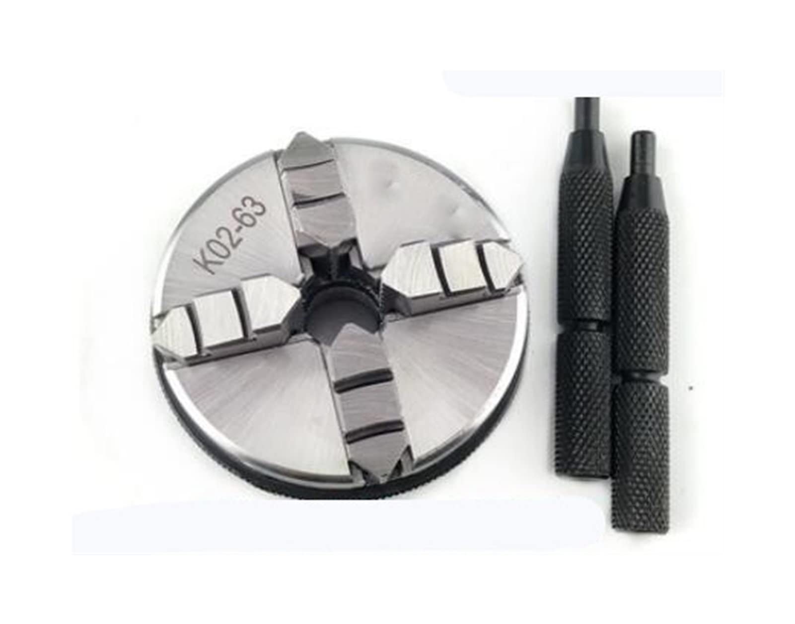 Uchwyt tokarski, 3/4 JAWS Stalowa tokarka z drewna 50mm 63mm Manual Chuck Self-Concentrujący metalowe narzędzia tokarskie(K02-63)