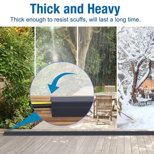 Image of Eapele Floor Cord Cover 10ft (2 Pack) Cord Covers for Wires on Floor, Heavy Duty Extension Cord Cover, Rubber Floor Cable Cover, Prevent Trip Hazard for Sidewalk Home Office Outdoor or Indoor Settings