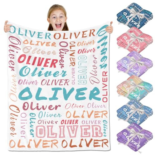 Image of PUREFLY Ships Next Day-Personalized Blanket for Kids- Custom Blanket with Name for Teen Girls and Boys, Birthday Gifts for Women and Men, Customized Flannel Throw, Christmas Blankets Gifts for Baby
