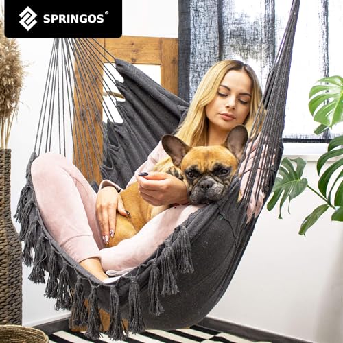 Sillón brasileño de algodón Springos de alta resistencia gris oscuro 7