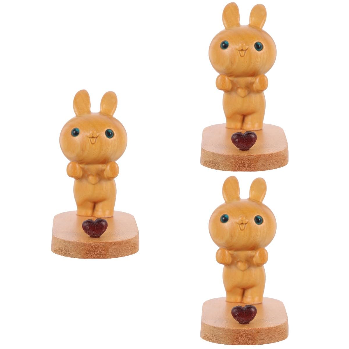 Gadpiparty 3pièces Support Téléphone Bois Forme De Lapin Multifonctionnel pour Bureau Accessoire De Décoration Pratique pour Mobile Dimensions