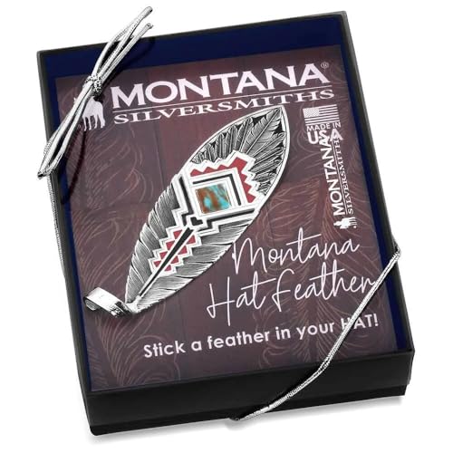 Image of Montana Silversmiths Hand Painted Western Lifestyle Cowboy Hat Band Feather
