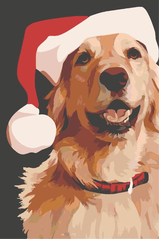 Eazy Arts DIY Christmas Cute Dog Paint By Numbers kit Multicolor 40 CM x 60 CM Without Frame36 colors