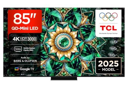 TCL 85Q7C-UK QD-Mini LED TV, 4K HDR Premium 2600, Smart TV Powered by Google TV (Dolby Vision IQ & Atmos, HVA Panel, Audio by Bang & Olufsen, 144Hz Motion Clarity Pro)