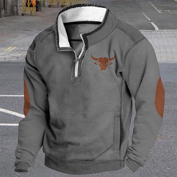 MARSVOVO Aztec Cowboy Hoodies Mens Quarter Zip Fleece Jacket Long Sleeve Winter Men's Fashion Hoodies & Sweatshirts3