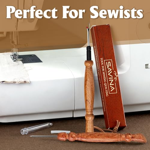 SAVINA Seam Ripper & Stiletto Set, Wooden Tools for Sewing & Quilting by SAVINA - Used condition - Image 6