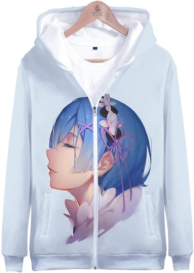 Siawasey Anime Re:Zero Kara Hajimeru Isekai Seikatsu Hoodie Rem Jacket Hoody Pullovers Sweatshirt Fleeces Costume