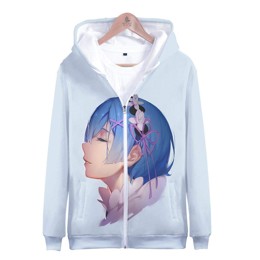 Siawasey Anime Re:Zero Kara Hajimeru Isekai Seikatsu Hoodie Rem Jacket Hoody Pullovers Sweatshirt Fleeces Costume