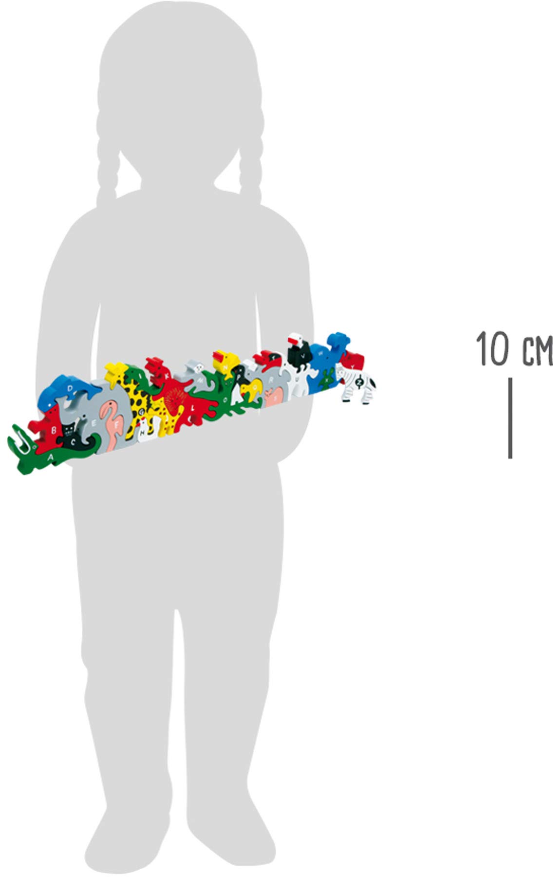small foot 2841 puzzle drewniane "Litery i cyfry" zestaw do nauki przedszkola, od 5 lat