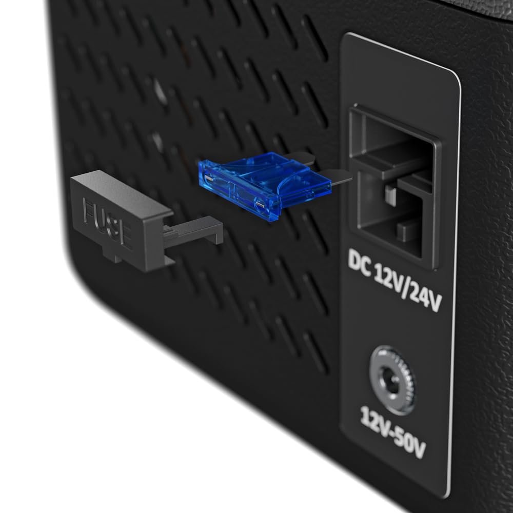 Yolco ET8 Carbon lodówka podróżna mini przenośna elektryczna lodówka z kompresorem 12/24 V DC do samochodu, ciężarówki, łodzi i gniazdka z przyłączem USB, -20°C, szara