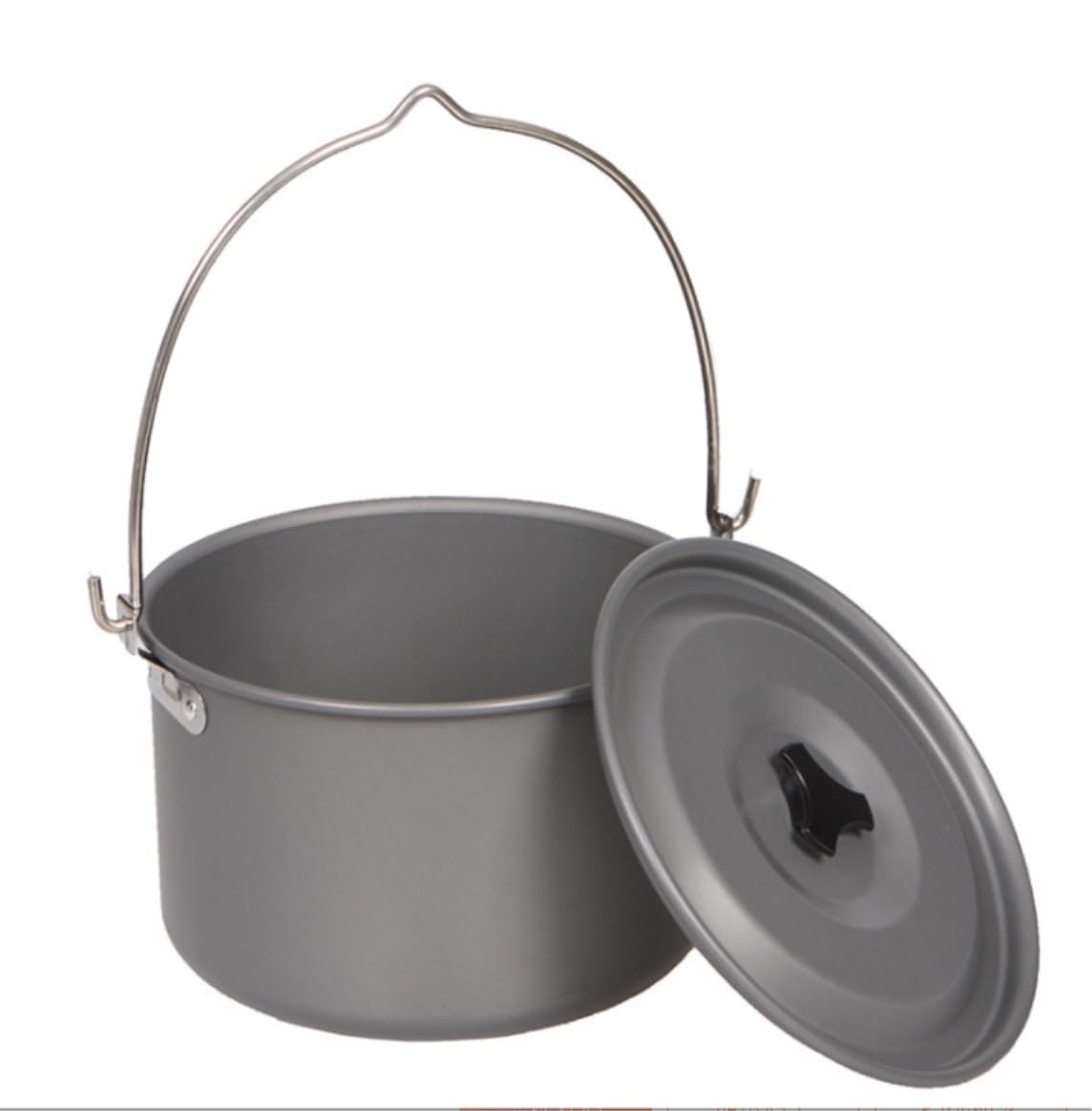 Naczynia Kempingowe 4.2L Camping Wiszące Garnki Ultralekki Odkryty Pojedynczy Garnek Sprzęt Biwakowy Ze Stopu Aluminium Narzędzia Sprzęt Survivalowy
