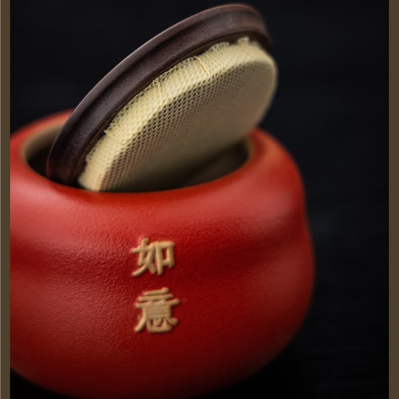 Boîte à Thé Boîte à thé en céramique avec Couvercle en Noyer et Motif «Good Things Happen» de Persimmon Ruyi, boîte à Bonbons de Mariage, boîte Cadeau de Mariage Tea Cans