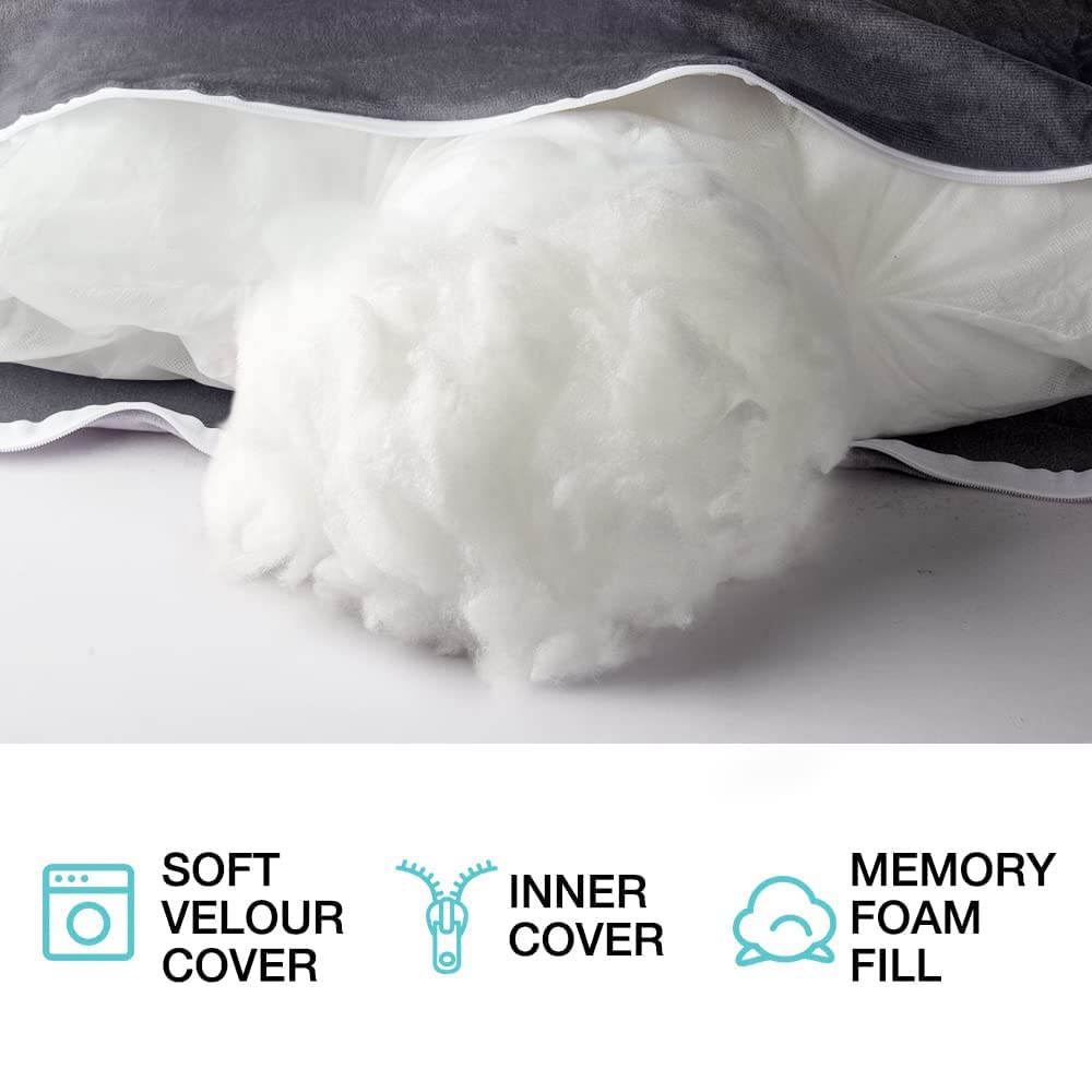 FANSU Coussin de Grossesse en Forme de U, Confort Coussin d'allaitement Doux Oreiller de Grossesse pour Maintenir Hanches, Votre Dos, Jambes et Ventre (150x80cm,Bleu-Gris)