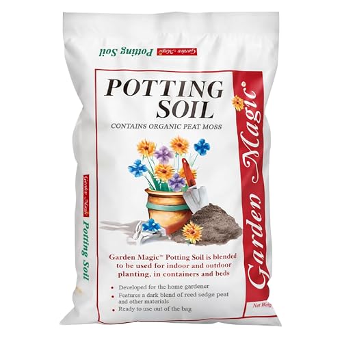 Michigan Peat 20 Pound Bag of Garden Magic General Purpose Moisture Retaining Potting Soil Mix for Indoor and Outdoor Planting