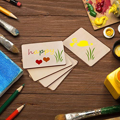 Boao Blank Wood Squares Wood Pieces Unfinished Round Corner Square Wooden Cutouts For Diy Arts Craft Project, Decoration, Laser Engraving Carving (2.5 X 3.5 Inch, 36 Pieces) #TOP1