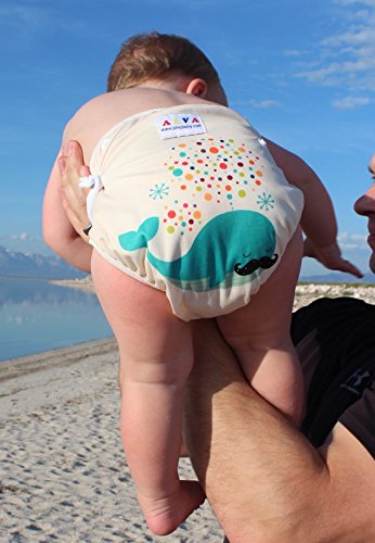 Miniatura 4 de Alva Pañales de bebé para nadar paquete de 2 unidades talle único reutilizable lavable y ajustable de 0 a 36meses Tamaño de 10 a 40 lbs para