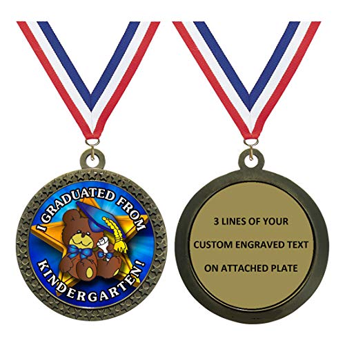 Express Medals Engraved Kindergarten Graduation Gold Medal Trophy Award with Personalized Custom Text LD212-FCL499 1PK