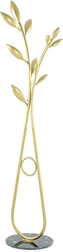 Coat Rack Leaf Standing Gold Iron Hanger Marble Base Floor Hanger Modern Nordic Home Bedroom Freestanding Hanger