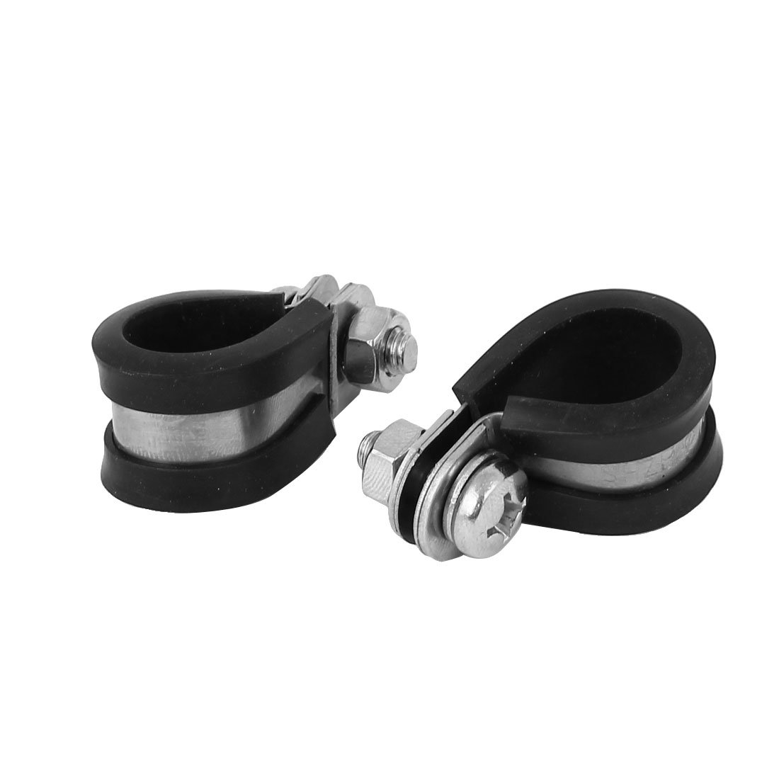 Aexit 5pcs 16mm Clamps P Clips EPDM Rubber Lined Mounting Bracket for Pipe Strap Clamps Tube Cable