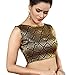 Madhu Fashion Womens Banaras Brocade Readymade Stitched Sleeveless Saree Blouse (38, Black)