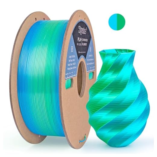3Dgenius Silk Dual Color PLA Filament 1.75mm, 2-in-1 Coextruded Shiny Multicolor 3D Printer Filament, 1KG(2.2lbs) Spool, Silk Sky Blue/Green, Clog-Free & Bubble-Free for FDM 3D Printers