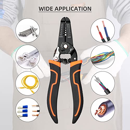 Wire Stripper Cutter Stripping Cutting Pliers, Vanjoin 7 Inch Wire Strippers Cutter, Multi-Functional Steel-Made Wire Stripping Cutting Hand Tool For 10-22 Awg (Wire Stripper) #TOP7