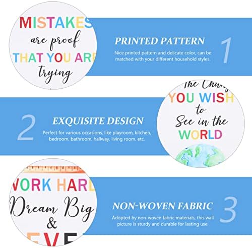 HOMSFOU 6 Pcs Colorful Words Art Prints Inspirational Quote Typography Art Print Set Motivational Saying Canvas Poster for Kids Baby Bedroom Nursery Classroom Playroom Decor
