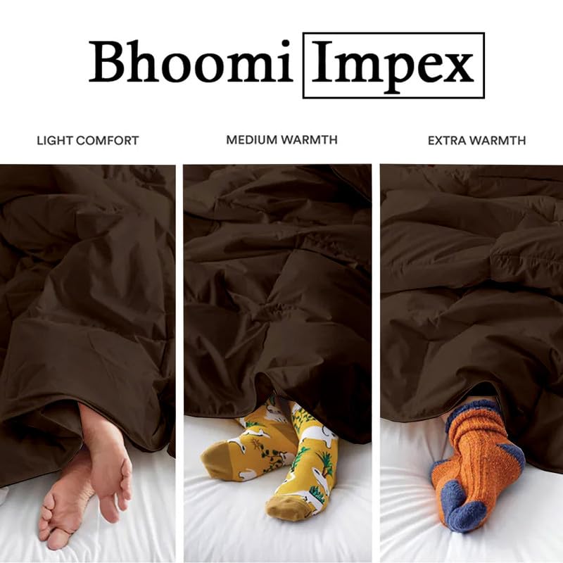 Image of Comforter King Bed - All Season /AC /Summer Solid King Bed Comforter Blanket | Dohar | Duvets |Ultra Soft & Light Weight - (300 GSM, Chocolate)