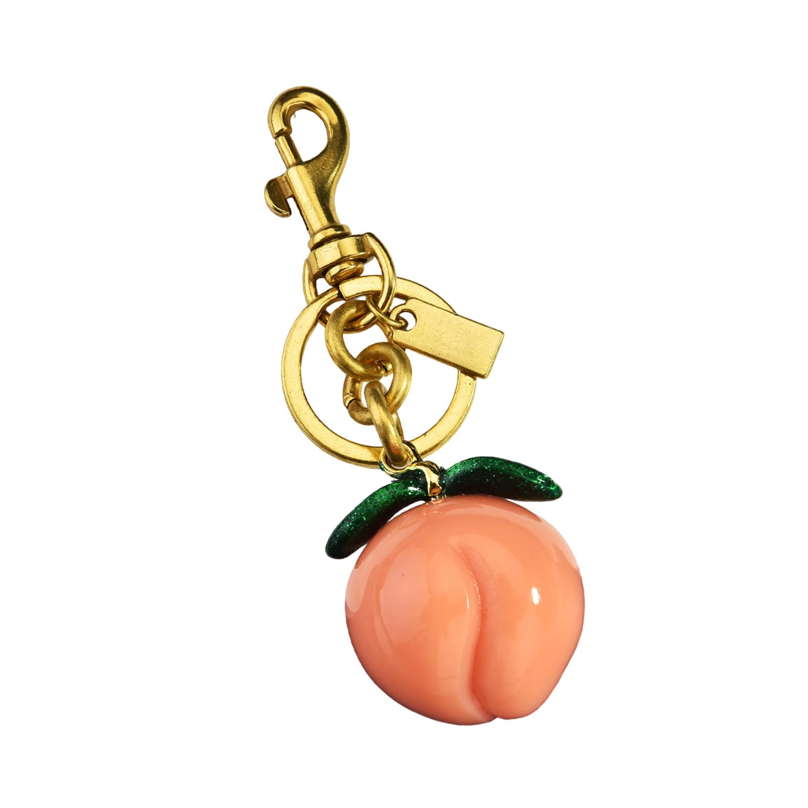 APGLSXY Compact Peach Shaped Keyring Decorative Charm Bag Hanging Pendant Keychain for Purse Backpack Keys Organiser Peach Keyring