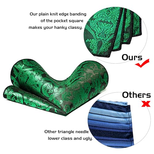 Image of 5PCS Tie and Pocket Square for Men, Silk Necktie and Handkerchief Cufflinks with Gold Ring and Lapel Pin Set