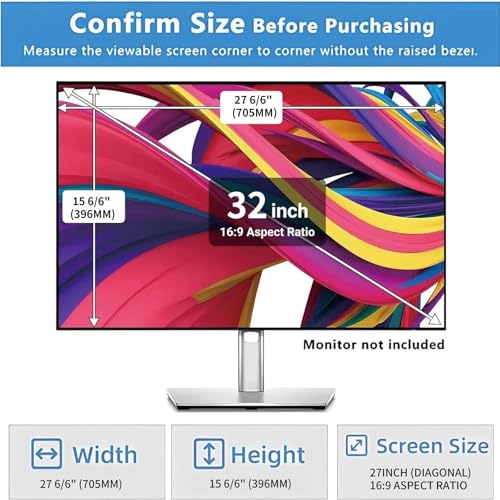 Image of 32 Inch Computer Monitor Privacy Screen Filter - Eye Protection Anti Glare Blue Light Filter